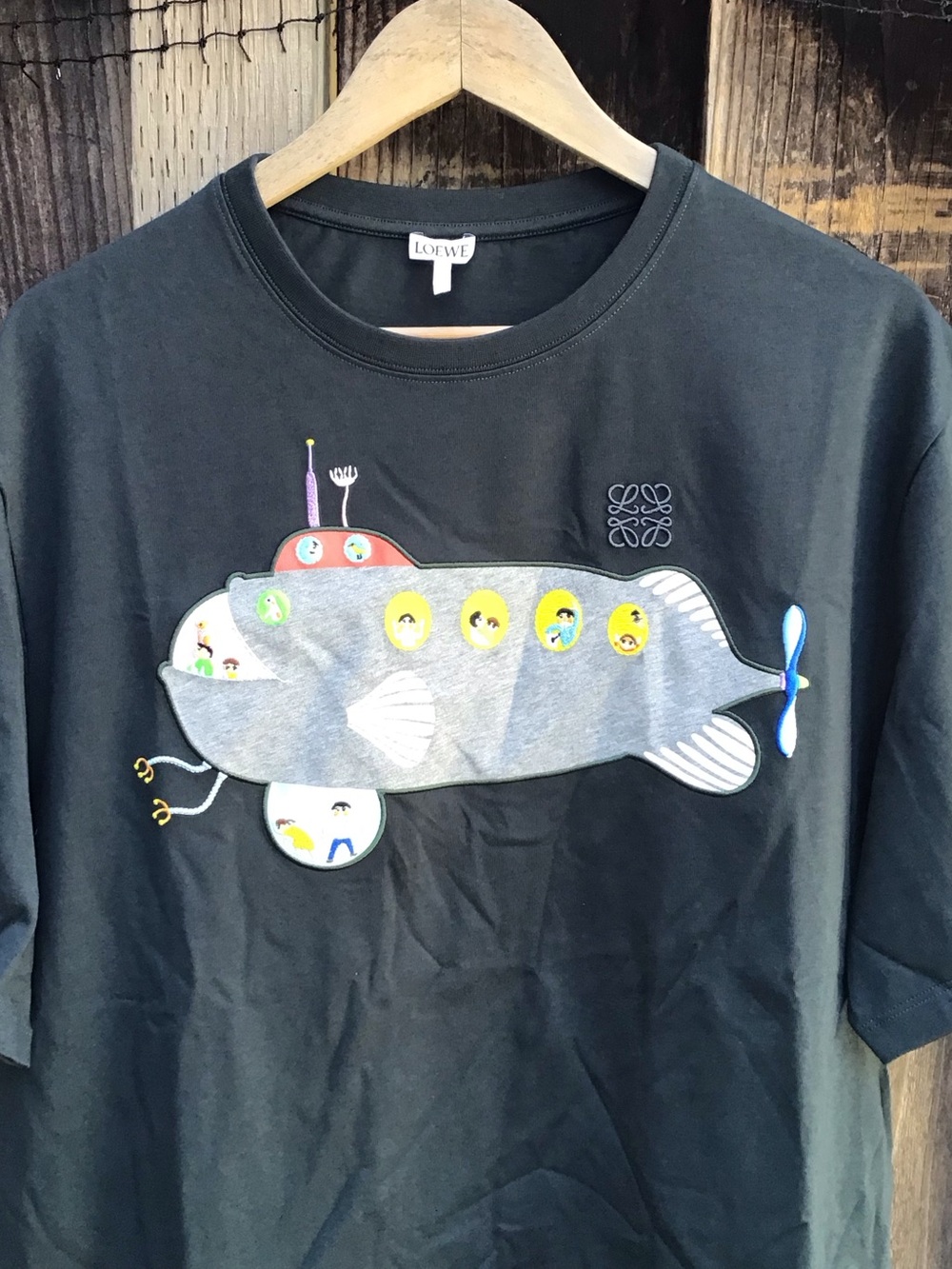 Loewe x Sun Fujita Submarine Graphic T Shirt Mens Medium Green Cotton Tee